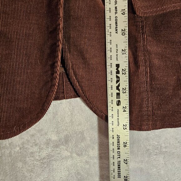 Halgen Corduroy Jacket Womens L Brown Blazer lined pockets notched shoulder tabs - Picture 15 of 16